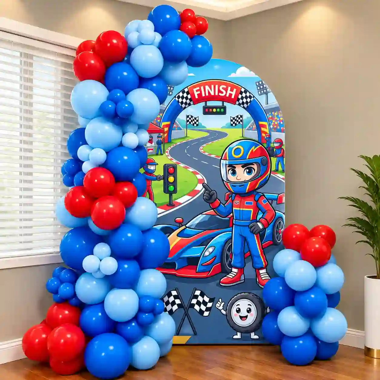 Car Race Half Arch Decor